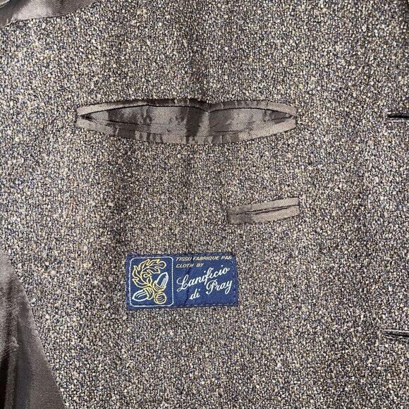 Vito Rufolo Mens Tweed Blazer Suit Jacket 44L Wool Vintage Italy Brown 3-button - Picture 7 of 10